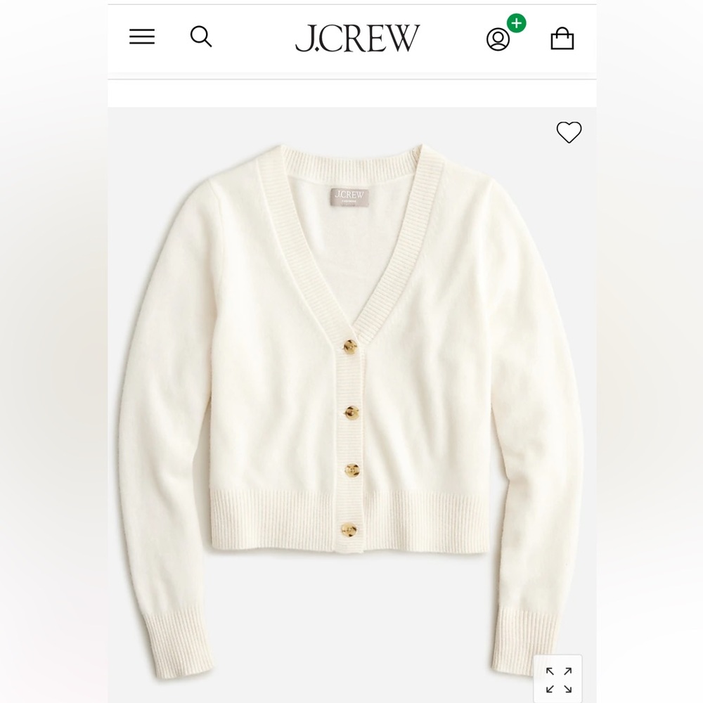J Crew Cashmere cropped V neck cardigan sweater XS